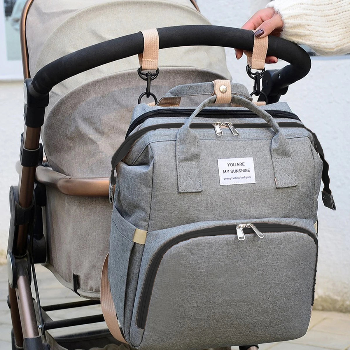 Foldable Bed Diaper Bag with Changing Station
