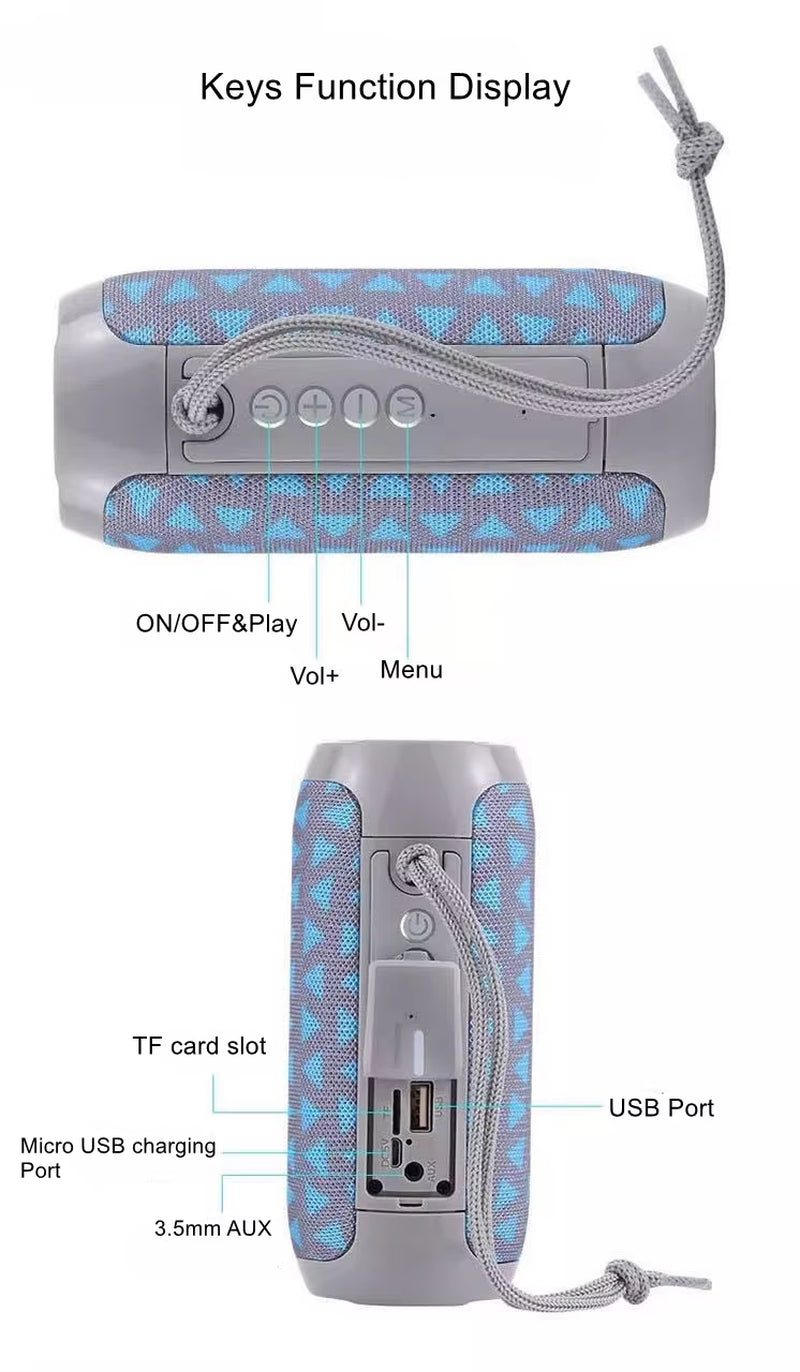 TG117 Portable Outdoor Bluetooth Speaker with Dual Bass Sound Bar and FM Radio