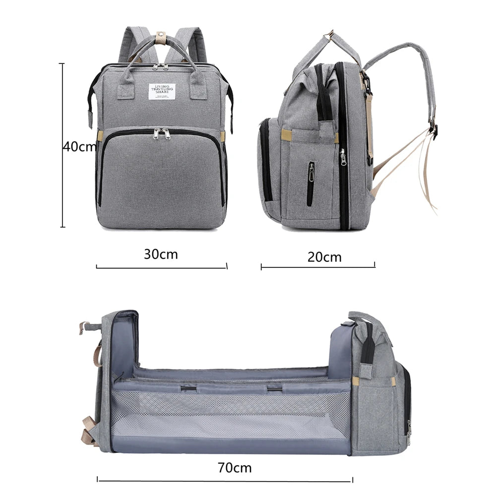 Foldable Bed Diaper Bag with Changing Station