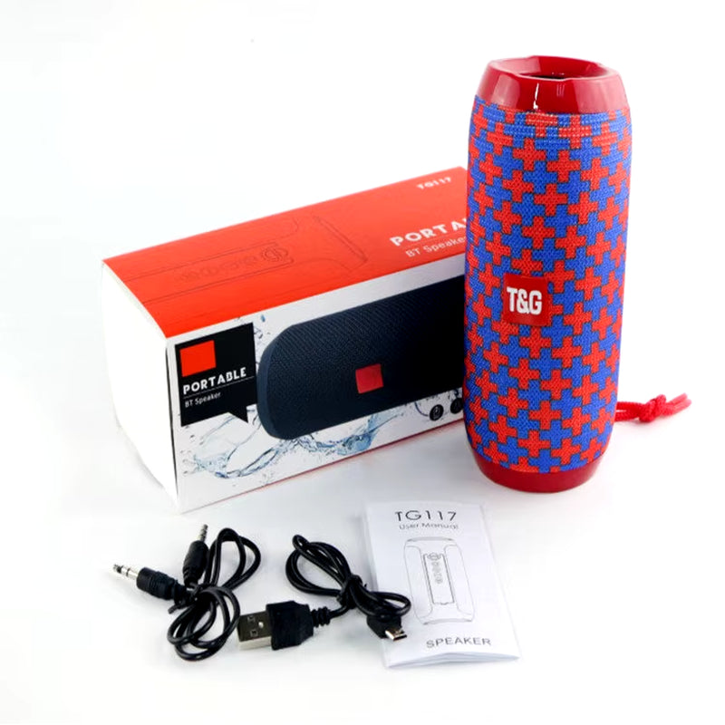 TG117 Portable Outdoor Bluetooth Speaker with Dual Bass Sound Bar and FM Radio
