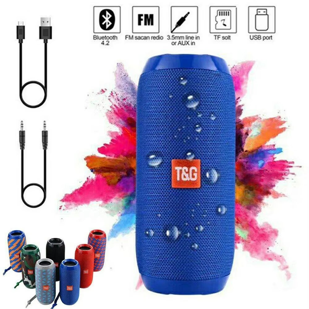 TG117 Portable Outdoor Bluetooth Speaker with Dual Bass Sound Bar and FM Radio